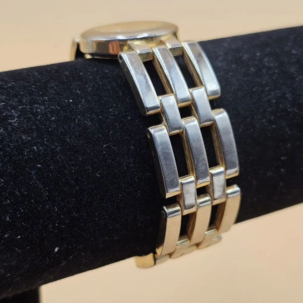 Vtg Lucida Cream Dial Diamond Quartz Stainless Steel Ladies Watch New Battery